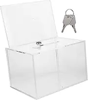 Cabilock 1 Set Clear Donation Box with Lock Versatile Voting Storage Box for Fundraising Suggestion Collection and Ballot Comments Transparent Design for Fair Voting and Secure Storage