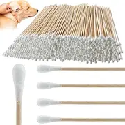 Demissle 1000 Pcs 5.91 Inch Extra Long Cotton Swabs with Wooden Handles Cotton Tipped Applicator Cotton Buds with Wooden Sticks for Pets Ears Care Gun Cleaning or Makeup
