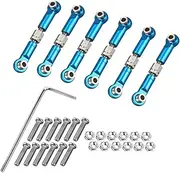 KANGYEBAIHUODIAN 6Pcs Adjustable Metal Linkage Pull Rod Front/Rear Servo Link Fit for Wltoys A949 A959 A969 A979 K929 RC Car Upgrade Spare,Blue