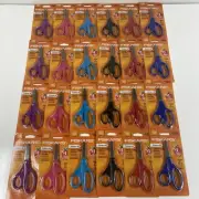 LOT x24 FISKARS Pointed Tip Safety Edge Blade Scissors for kids children school
