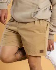 [Lucid] Lucid Men's Active Elastic Waist Shorts in Stone Grey Size Large L Stone Grey