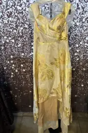 Aidan Aidan Mattox Womens Yellow Dress Size 4