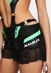 [Namilia] Green Moto Mini Skirt