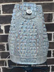 NWT $315 Brahmin Allie Sling Backpack Blue Haze Melbourne Leather grey