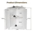 White Space-Saving Corner Storage Cabinet with Adjustable Shelf and Shutter D...