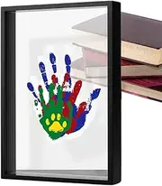 Handprint Keepsake Kit, Family Handprint Frame, Transparent Handprint Frame, Hand Print Kit, Transparent Sheets Kit Elegant Wooden Frame, Craft Clear Kit for After Birth Home Decoration
