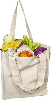[Generic] Best Canvas with Sleeves - Cloth Tote Heavy duty and Premium - Reusable Grocery Tote - Washable & Eco-friendly with Handles