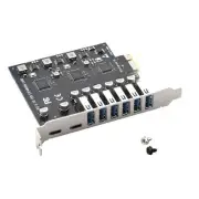 PCI-E Expansion Card PCIE to 8 Port USB 3.2 Gen1 Controller Type C 5Gbps Adapter