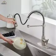 Single Handle Kitchen Faucet Pull-Down Sprayer, 360?? Swivel, Three Functions
