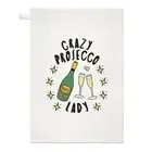 Crazy Prosecco Lady Stars Tea Towel Dish Cloth Funny Joke Drunk Mum Mothers Day