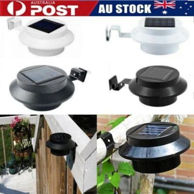 2-10Pcs Solar Powered 3LED Gutter Wall Fence Lights Outdoor Garden Security Lamp