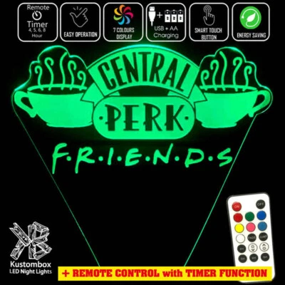 CENTRAL PERK COFFEE FRIENDS 3D LED Night Light 7 Colour Change Room Lamp