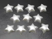 200 Pure White Acrylic Half Pearl Star Flatback Beads 10mm No Hole