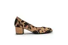 Vegan Mid-Heel Pump Decolletage on Organic Embroidered Cork Breathable Lined