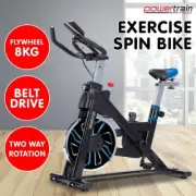 PowerTrain RX-600 Exercise Spin Bike Cardio Cycle Machine Home Gym Fitness- Blue
