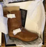 Women's Naturalizer Genna Mid-Calf Leather Moto Boot Cider Spice Size 6 1/2 W