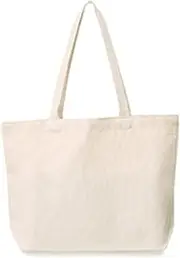 [Karkar] Fabric Bag Women White Canvas Shopping Bags - Eco Reusable Foldable Shoulder Bag Large Handbag Cotton Tote Bag with Books Bag