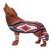 Pacific Trading Howling Indian Totem Wolf Figurine 6 Inch Multicolor