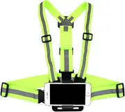 Supkeyer Cellphone Selfie Reflective Vest Chest Strap Mount Harness for Sony Action Cam/Gopro Hero/Cell Phone/iPhone 11 XR XS Max X 8 7 6 Plus/Samsung LG Huawei for Outdoor Sports,Running