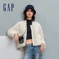 在飛比找蝦皮商城優惠-Gap 女裝 Logo立領長袖外套-米色(853253)