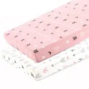 Stretchy Fitted Pack n Play Playard Sheet Set 2 Pack Portable Mini Crib Sheet...
