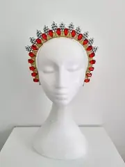Miss Ice Maiden. Womens Red rhinestone headband fascinator
