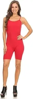 [Stretch Cotton Bodysuit] Women's Teamwear Metallic and Cotton Camisole Short Unitard Bodysuit (&Plus)