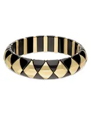 Roberto Demeglio Aura Black Ceramic Patterned Slip On Statement Bracelet