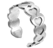 Fancy Heart Silver Toe Ring
