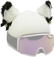 Ski Helmet Cover – Cat Ear Wrap, Winter Sports Gear | Stretchable Helmet Decoration Accessory, Plush Bells Cat Ears Helmet Accessories, Outdoor Riding Outfit for Snowboarding, Ice Skating