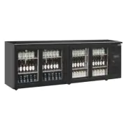 4 Door Back Bar Fridge 698L Polar U-Series Bottle Can Drinks Cooler Display