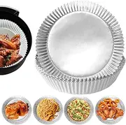 100 PCS Aluminum Foil Air Fryer Liners, Non-stick Air Fryer Disposable Paper Liner, Oil-proof Water-proof Air Fryer Sheets, Food Grade Aluminum Foil for Baking, Frying, Grilling, Roasting Microwave