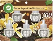 Plug in Scented Oil Refill, 5 Ct, Brown Sugar and Vanilla, Air Freshener