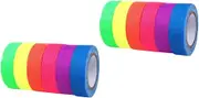 SHINEOFI 2sets Reflective Adhesive Tape Neon Lights Expo Markers Disco Gold Decor Fluorescent Gaffer Tapes Sign Party Supplies Strip Streamers Highlighter Strips Neon Cloth 6rolls*2