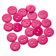 20pcs Resin Sewing Button, 12.5mm (1/2") 2 Holes Round Craft Buttons, Rose Red