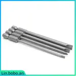 4PCS 100MM SLOTTED SCREWDRIVER BIT 3MM-6MM S2 MAGNETIC FLAT