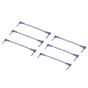Guitar Patch Cables 1/4" Right Angle Pedal Instrument Cable Purple 6 Pack