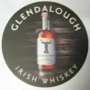 GLENDALOUGH IRISH WHISKEY, GIN 4 inch whisky COASTER Mat, IRELAND UNITED KINGDOM