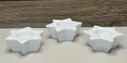 PartyLite P7121 Snow Drifters Set of 3 Snowflake Shaped Tealight Candle Holders