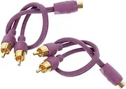 OSOLADY Car Audio Amplifier Splitter 2 RCA Female to 2 RCA Male Audio Splitter Cable for Car Stereo