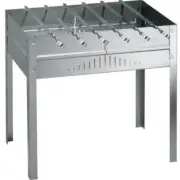 Portable Mangal Stainless Steel Barbecue Grill BBQ Kebab Shashlyk + 6 SKEWERS