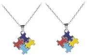 COOLHIYA Necklace for Awareness Puzzle Necklace Creative Necklace Jewelry Party Necklace