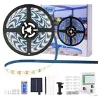 Solar Strip Lights with Remote,400 LED/22Ft，with 8 Lighting Modes Auto ON/Off...