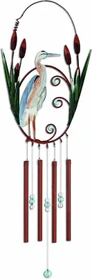 Sunset Vista Designs Kathy Hatch Seaside Blue Heron Wind Chime, 18"