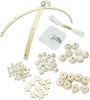 Binxind DIY Wind Chimes Accessories Kit for Making Baby Crib Mobile Wind Chime,Crib Bed Wood Mobile Hanger,Five-Pointed Star