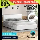 ALFORDSON Bed Frame Queen Double King Single Gas Lift Storage Base White Leather