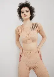 Find Me Here Fishnet Shorts Set