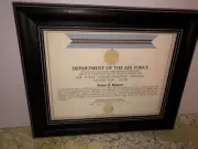 USAF COMMEMORATIVE CIVILIAN AWARD FOR VALOR CERTIFICATE Type-1