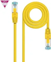 Blendend Cat.7 Network Cable, LSZH (Low Smoke and Halogen Free), SFTP (Shielded and Braided), PIMF (Single Shielded Pair), AWG26 Gauge, Yellow, Length 50 cm