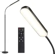Koreal Floor Lamp,Reading Lamp with 4 Color Temperature,Remote Control and Touch Control,1H Timer, Reading Lighting for Living Room Bedroom Office, Dimmable 15W 900LM,Black